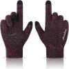 imageAchiou Winter Gloves Glove for Men Women Upgraded Touch Screen Texting Warm Running with Thermal Soft Knit LiningRose Red