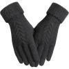 imageAchiou Women Winter Gloves Touch Screen Gloves Elastic Soft Warm Knit Lined One SizeBlack