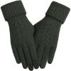 imageAchiou Women Winter Gloves Touch Screen Gloves Elastic Soft Warm Knit Lined One SizeGreen