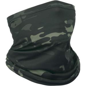imageAchiou Cooling Neck Gaiter Face Cover Scarf UV Protection Mask for Men and WomenSoft Windproof Hiking Cycling RunningBlack Camouflage