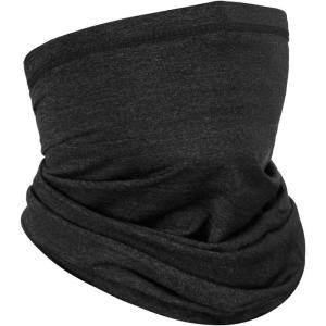 imageAchiou Cooling Neck Gaiter Face Cover Scarf UV Protection Mask for Men and WomenSoft Windproof Hiking Cycling RunningHeather Black