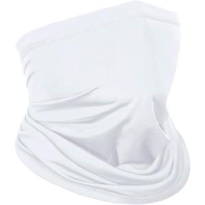 imageAchiou Cooling Neck Gaiter Face Cover Scarf UV Protection Mask for Men and WomenSoft Windproof Hiking Cycling RunningWhite
