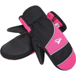 imageAchiou Kids Ski Gloves Waterproof Winter Snow Snowboard Gloves Warm Touchscreen for Kids Boys Girls Children Skiing CyclingMittenspink
