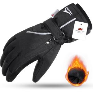 imageAchiou Ski Snow Gloves Waterproof Touchscreen Winter Warm for Men Women with Portable pocketSmall
