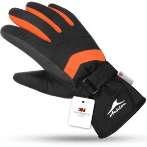 imageAchiou Ski Snow Gloves Winter Warm 3M Thinsulate Waterproof Touchscreen Men WomenOrange