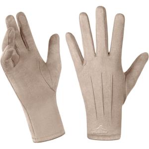 imageAchiou Women Winter Touchscreen Gloves Soft Comfortable Thermal Elastic Stretch Texting Glove for Traveling Cycling RunningBeige