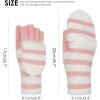 imageAchiou Winter Fingerless Gloves for Women Warm Convertible Clamshell Mitten Knitted Half Finger Flip Top Gloves GirlPink