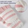 imageAchiou Winter Fingerless Gloves for Women Warm Convertible Clamshell Mitten Knitted Half Finger Flip Top Gloves GirlPink