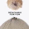imageAchiou Winter Women Beanie Hat Warm Cable Knit Beanies for Women 3 Color Knitted Hat Skull Cap Faux Fur Pom Fleece Lined