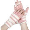 imageAchiou Winter Fingerless Gloves for Women Warm Convertible Clamshell Mitten Knitted Half Finger Flip Top Gloves GirlPink