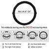 imageAchiou Gray Car Steering Wheel Cover Universal 15 inch with Grip Contours Leather Auto for Men and Women NonSlip Breathable Soft and ComfortableBlack  Black