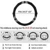 imageAchiou Gray Car Steering Wheel Cover Universal 15 inch with Grip Contours Leather Auto for Men and Women NonSlip Breathable Soft and ComfortableBlack  Gray