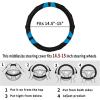imageAchiou Gray Car Steering Wheel Cover Universal 15 inch with Grip Contours Leather Auto for Men and Women NonSlip Breathable Soft and ComfortableBlack  Blue