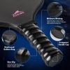 imageAchiou Pickleball Paddles Set of 2  HighPerformance Fiberglass Surface Lightweight Rackets with Bag Sports Facility for Men and Women Includes 2 Outdoor and 2 Indoor Pickleball BallPinkBlack