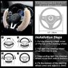 imageAchiou Rhinestone Fluffy Steering Wheel Cover  Comfortable NonSlip Luxury Faux Wool Universal Fit for 145quot to 15quot Steering WheelsBlack and White