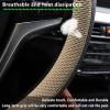 imageAchiou Steering Wheel Cover Microfiber Leather and Viscose Breathable Mesh Universal 14515 inch Refreshing and ComfortableWheat and Black