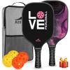imageAchiou Pickleball Paddles Set of 2  HighPerformance Fiberglass Surface Lightweight Rackets with Bag Sports Facility for Men and Women Includes 2 Outdoor and 2 Indoor Pickleball BallPinkBlack