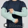 imageAchiou Arm Sun Sleeves Compression UV Protection Cooling for Men Women Summer Sunblock Basketball Football Cover Arms Tattoo1 Pair Blue