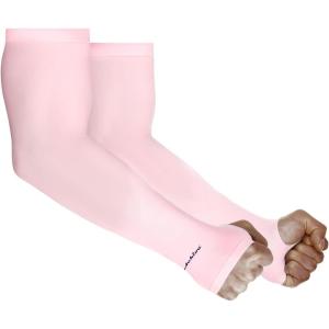 imageAchiou Arm Sun Sleeves Compression UV Protection Cooling for Men Women Summer Sunblock Basketball Football Cover Arms Tattoo1 Pair Pink