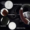 imageAchiou Rhinestone Fluffy Steering Wheel Cover  Comfortable NonSlip Luxury Faux Wool Universal Fit for 145quot to 15quot Steering WheelsBlack and Coffee