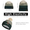 imageAchiou Winter Women Beanie Hat Warm Cable Knit Beanies for Women 3 Color Knitted Hat Skull Cap Faux Fur Pom Fleece LinedBottle Green