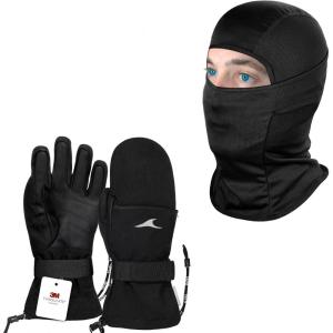 imageAchiou Ski Mask for Men Women and Ski Gloves