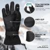 imageAchiou Ski GlovesWinter Cold Weather Gloves for Men WomenWaterproof Touchscreen Snow MittensBlack