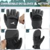 imageAchiou Ski GlovesWinter Cold Weather Gloves for Men WomenWaterproof Touchscreen Snow MittensGray