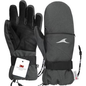 imageAchiou Ski GlovesWinter Cold Weather Gloves for Men WomenWaterproof Touchscreen Snow MittensGray