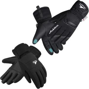 imageAchiou Winter Adult Snow Gloves and Kids Ski Gloves for 910 Years