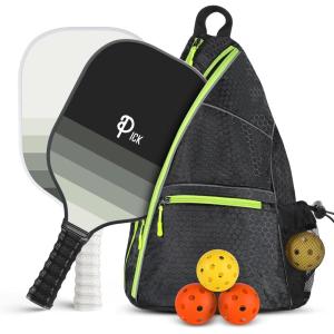 image:imageAchiou Pickleball Paddles Set of 2  HighPerformance Fiberglass Surface Lightweight Rackets with Bag Sports Facility for Men and Women Includes 2 Outdoor and 2 Indoor Pickleball Ball