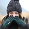 image:imageAchiou Winter Gloves Glove for Men Women Upgraded Touch Screen Texting Warm Running with Thermal Soft Knit LiningBlack  Green