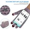 image:imageAchiou Winter Gloves Glove for Men Women Upgraded Touch Screen Texting Warm Running with Thermal Soft Knit LiningWhite  Burgundy
