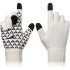 image:imageAchiou Winter Gloves Glove for Men Women Upgraded Touch Screen Texting Warm Running with Thermal Soft Knit LiningWhite