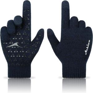 image:imageAchiou Winter Gloves Glove for Men Women Upgraded Touch Screen Texting Warm Running with Thermal Soft Knit LiningBlack  Navy