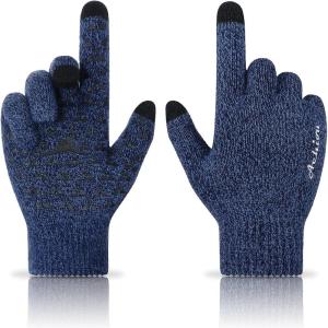 image:imageAchiou Winter Gloves Glove for Men Women Upgraded Touch Screen Texting Warm Running with Thermal Soft Knit LiningBlue