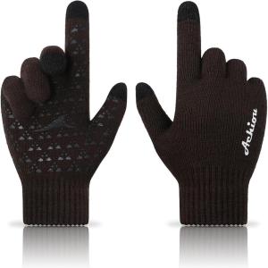 image:imageAchiou Winter Gloves Glove for Men Women Upgraded Touch Screen Texting Warm Running with Thermal Soft Knit LiningCoffee