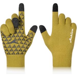 image:imageAchiou Winter Gloves Glove for Men Women Upgraded Touch Screen Texting Warm Running with Thermal Soft Knit LiningLemon