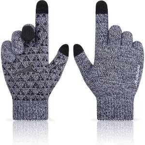 image:imageAchiou Winter Gloves Glove for Men Women Upgraded Touch Screen Texting Warm Running with Thermal Soft Knit LiningLight Gray