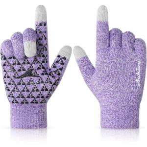 image:imageAchiou Winter Gloves Glove for Men Women Upgraded Touch Screen Texting Warm Running with Thermal Soft Knit LiningLilacpurple
