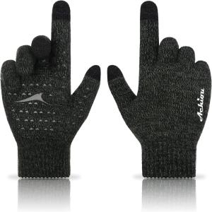 image:imageAchiou Winter Gloves Glove for Men Women Upgraded Touch Screen Texting Warm Running with Thermal Soft Knit LiningMilitary Green