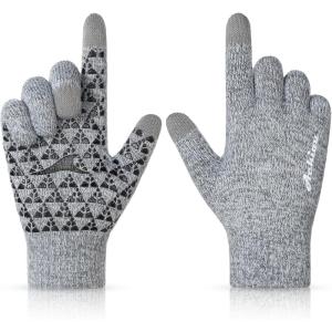 image:imageAchiou Winter Gloves Glove for Men Women Upgraded Touch Screen Texting Warm Running with Thermal Soft Knit LiningParisgrey